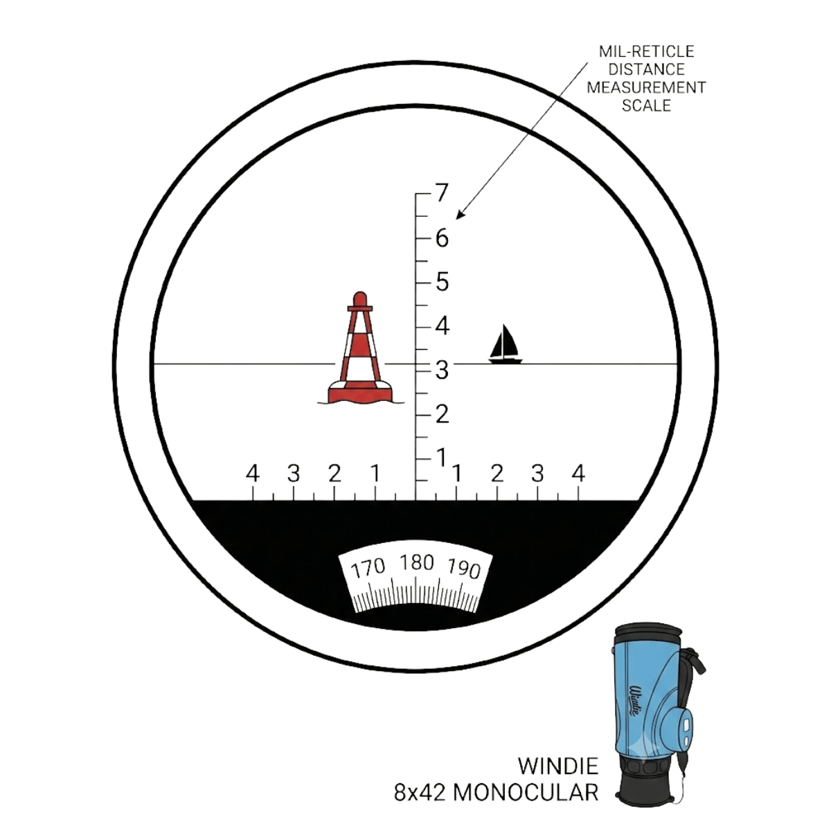 8x42 Marine Monocular with Compass