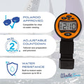 windie.pro orange sailing race stopwatch timer with adjustable countdown and water resistance up to 50m.