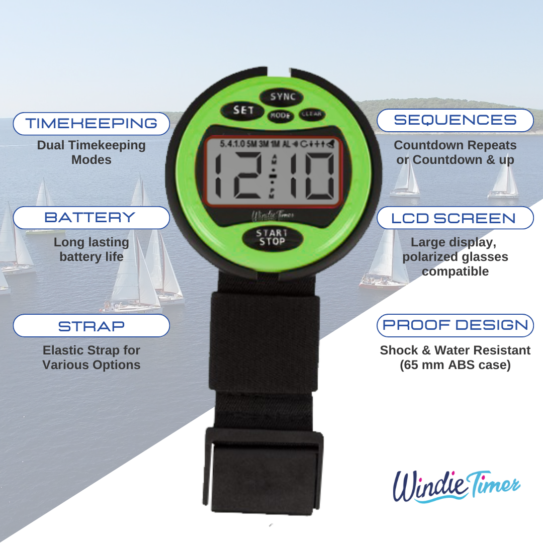 Windie Race Timer – Official Sailing Countdown Watch (Green)